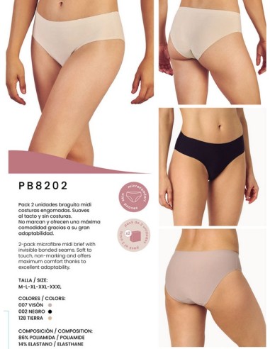 Promise pack de 2 bikini midi engomada PB8202