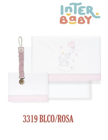 Inter baby triptico cuna popelin modelo  ELEFANTE + BROCHE 3319