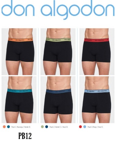 Don algodon pack de 2 boxer de hombre  PB12