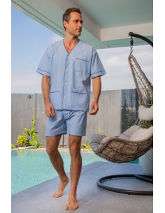 Muslher pijama hombre popelín manga corta 5639