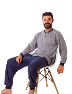 Dormen pijama hombre pantalon largo manga larga 7026