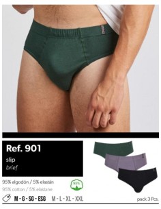Kehat-basico pack de 2 slip caballero algodon licra  901/1