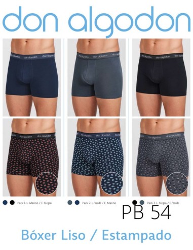 Don algodon pack de 2 boxer de hombre PB54