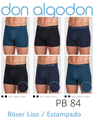 Don algodon pack de 2 boxer de hombre PB84