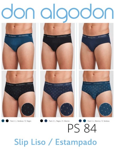 Don algodon pack de 2 slip de hombre PS84