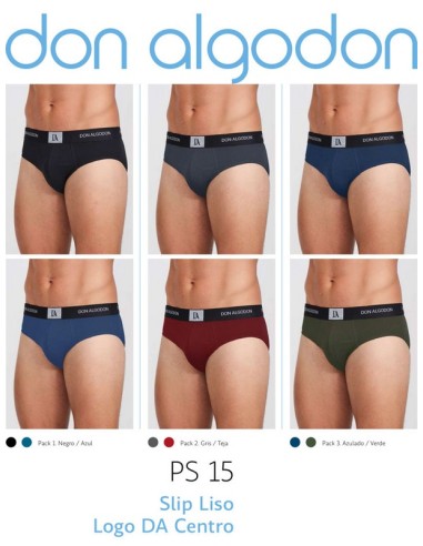 Don algodon pack de 2 slip de hombre PS15