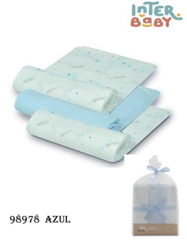 Inter baby pack de 3 gasas de bambu modelo osito 55x77 98978