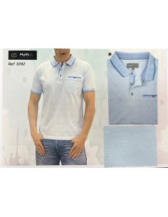 Davo polo hombre manga corta con bolsillo 1042