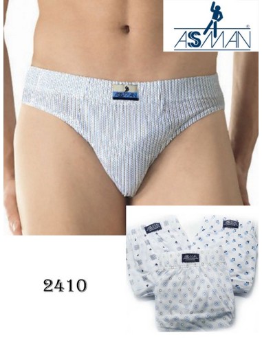 Asman packs de 3 slip de hombre cerrado en fondo blanco 2410