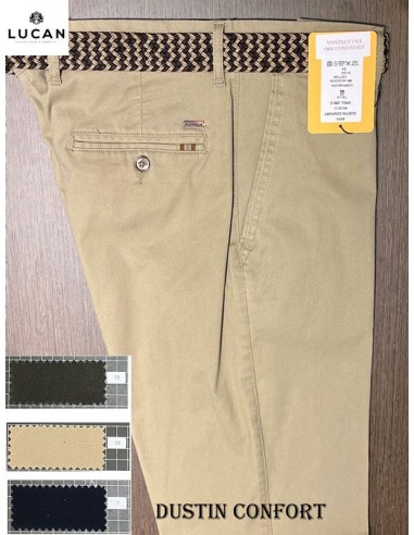 Lucan pantalon de loneta estilo chino con bolsillo frances con cinturon DUSTIN CONFORT