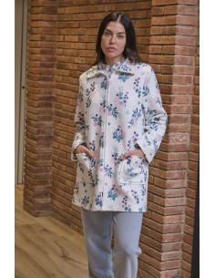 Muslher bata mujer corta acolchada estampado ramillet 258600CR ACOL