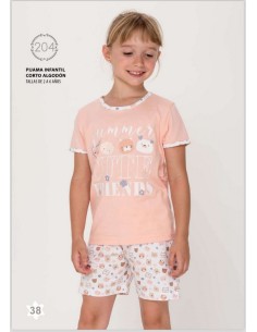 Kinanit pijama infantil corto algodon niña 24204