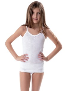 Lara camiseta niña tirante calado algodon 8614
