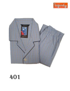 Lagardy pijama de hombre de tela a cuadros cuello solapa 401