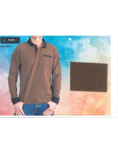 Davo polo de hombre manga larga cuello tapeta 9641