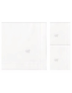 Guasch caja 3 pañuelos caballero blancos letra bordada 43x43 149.59P