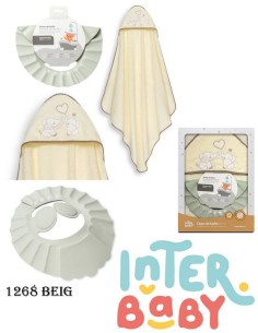 Interbaby capa de baño 100x100 modelo parejita elefante mas gorro de baño 1268 2