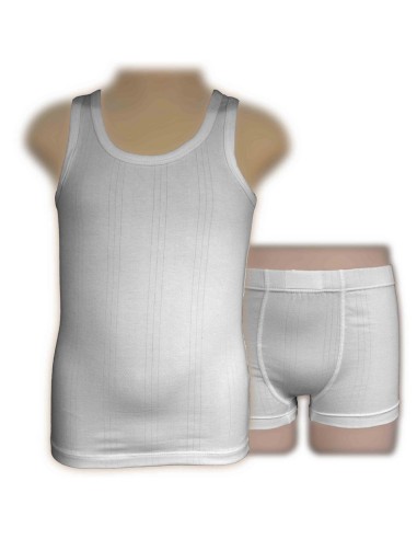 Pera conjunto camiseta alzas y boxer niño algodon calado 28076