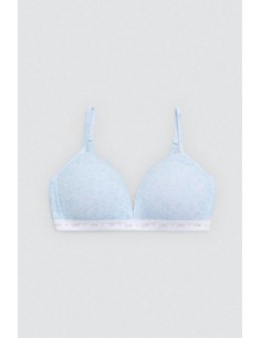 Ysabel mora  sujetador de algodón natual con estampado azul de niña 18977