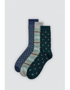 Ysabel mora calcetines estampados para hombre con puño antipresión. 22936