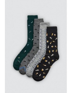 Ysabel mora expositor de 24 calcetines estampados para hombre con puño antipresión. 22941