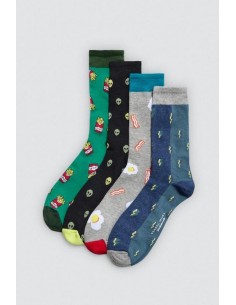 Ysabel mora calcetines estampados  hombre con puño antipresión  22964