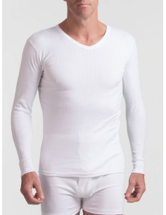 Abanderado camiseta hombre canale  manga larga algodon termico  cuello pico 209 2