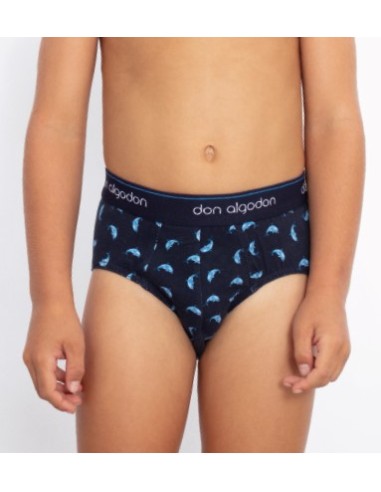 Don algodon. pack de 2  slip de  niño liso PS80