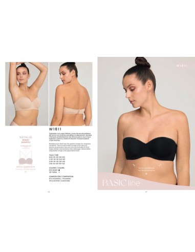 Promise sujetador mujer bandeau copa B W1811B