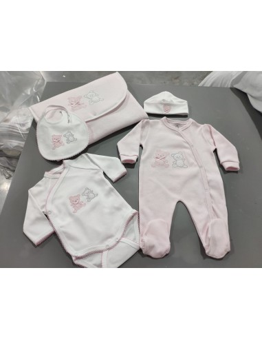 Bera conjunto bebe 5 piezas bordado ositos BR4213