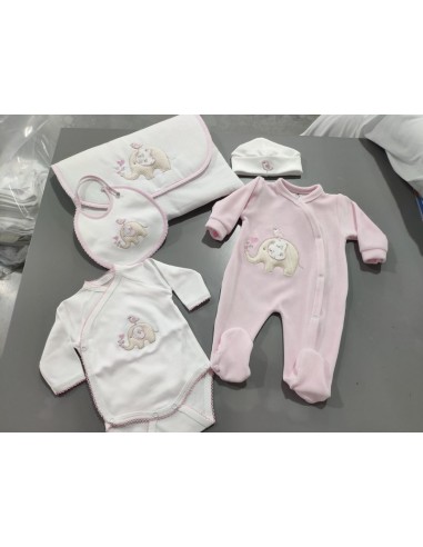 Bera conjunto bebe 5 piezas bordado elefante BR4212