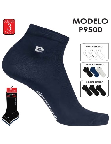 Pierre cardin pack de 3 calcetines hombre tobillero 9500