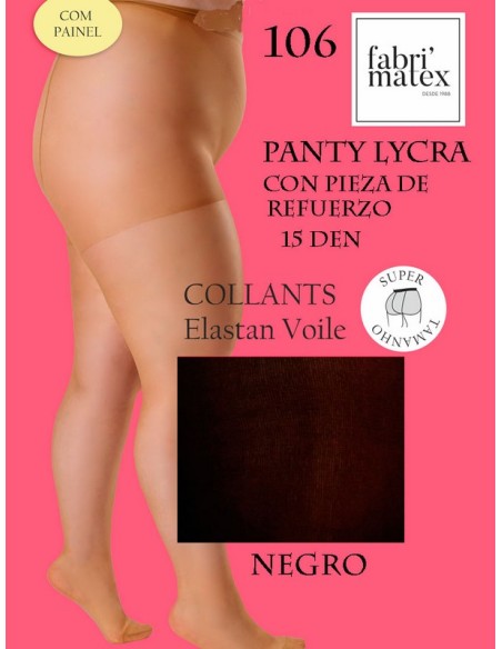 Fabrimatex panty licra 15 den con demarcación con pieza 106