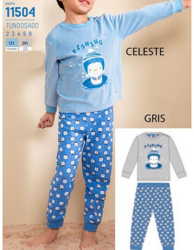 Bluedreams pijama infantil niño tundosado pantalon con puño 11504