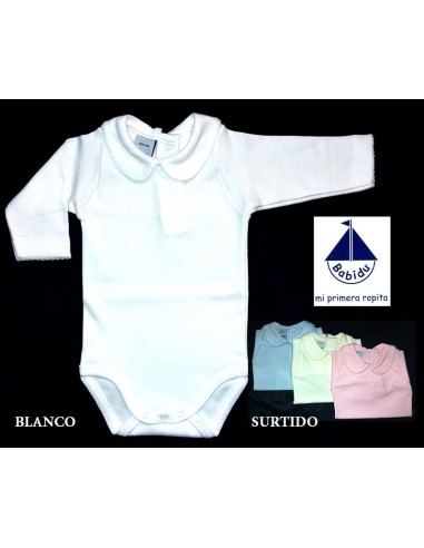 Babidu body bebe invierno manga larga cuello bebe algodon liso 1190