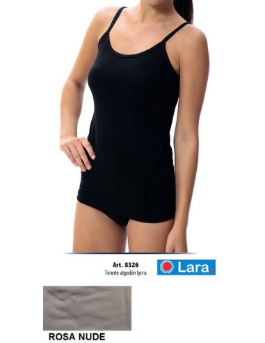 Lara camiseta cubre tira fina algodon licra. 8326