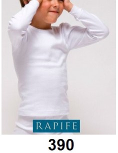 Rapife camiseta niño manga larga cuello redondo  afelpado liso 390