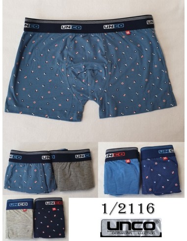 Unco pack 2 boxer hombre goma vista  fantasia 1/2116