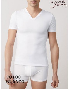 Ysabel mora camiseta hombre térmica manga corta cuello pico 70100 2
