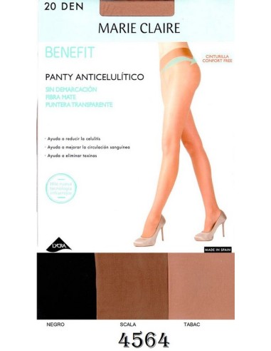 Marie claire panty licra 20 den anticelulitico sin demarcacion puntera transparente 4564