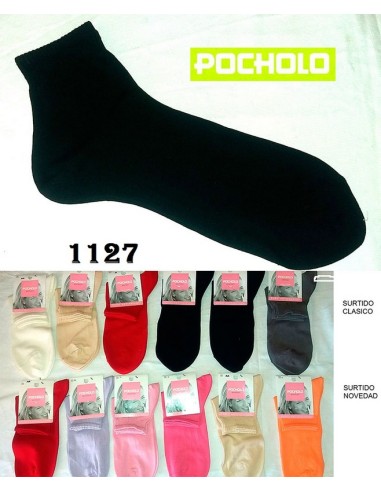 Pocholo calcetin chica verano liso antipres algodon 1127