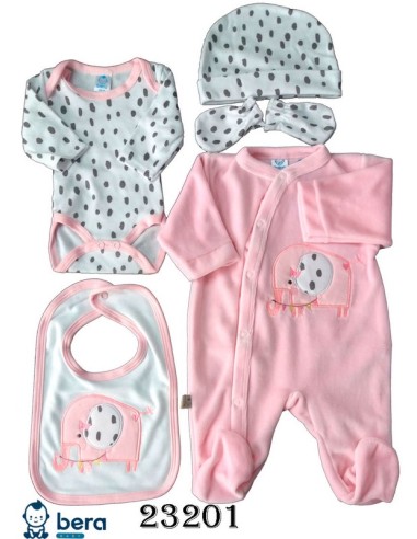 Bera conjunto bebe 5 piezas bordado elefante 23201