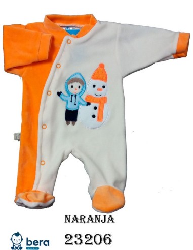 Bera pelele bebe tundosado bordado snowman 23206