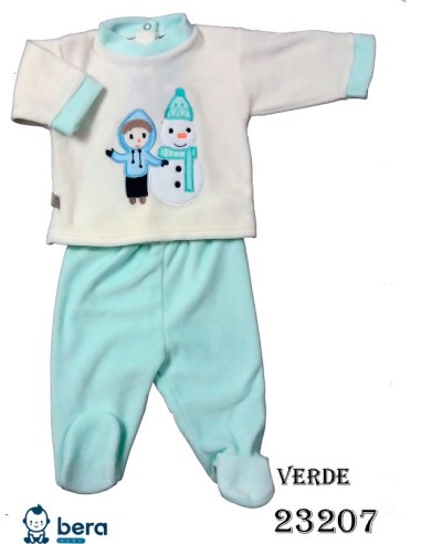 Bera pijama bebe tundosado bordado snowman 23207