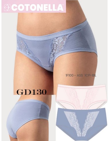 Cotonella pack de 2 bragas mujer midi GD130