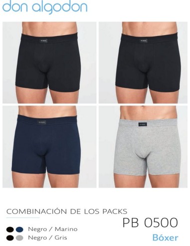 Don algodón pack de 2 boxer hombre  PB 0500