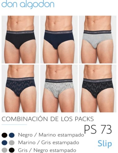 Don algodón. pack de 2 slip hombre PS 73