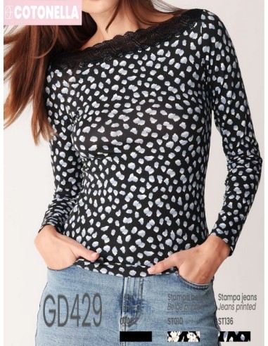 Cotonella camiseta mujer manga larga cuello barco GD429