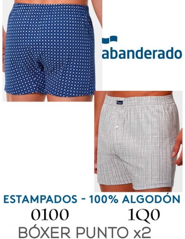 Abanderado pack 2 boxer hombre punto 100% algodon abierto 0100