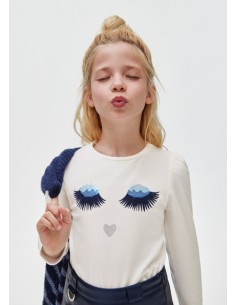 Mayoral camiseta niña manga larga  bordado 7041